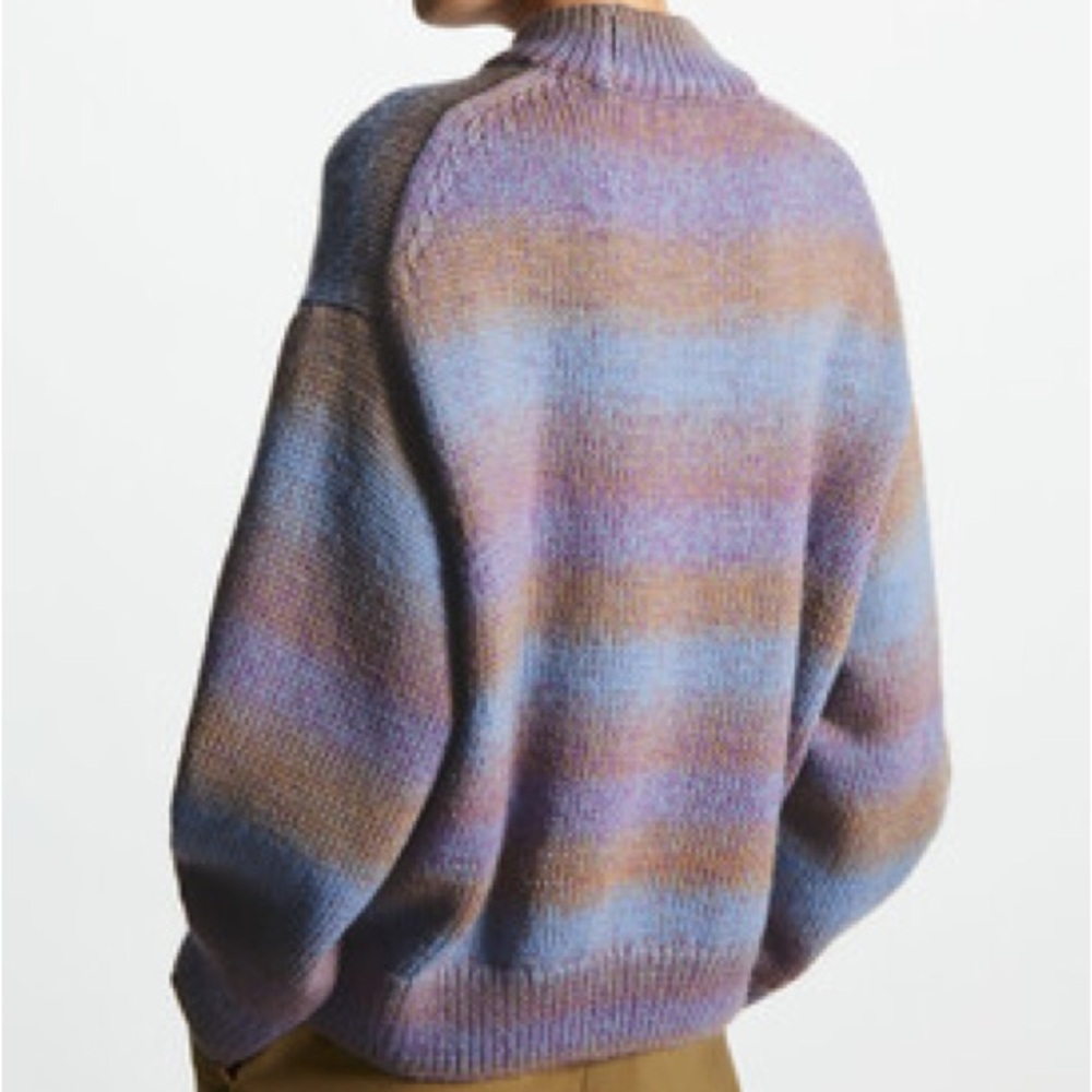 COS Striped Wool Mock-Neck Sweater - Picture 2 of 5